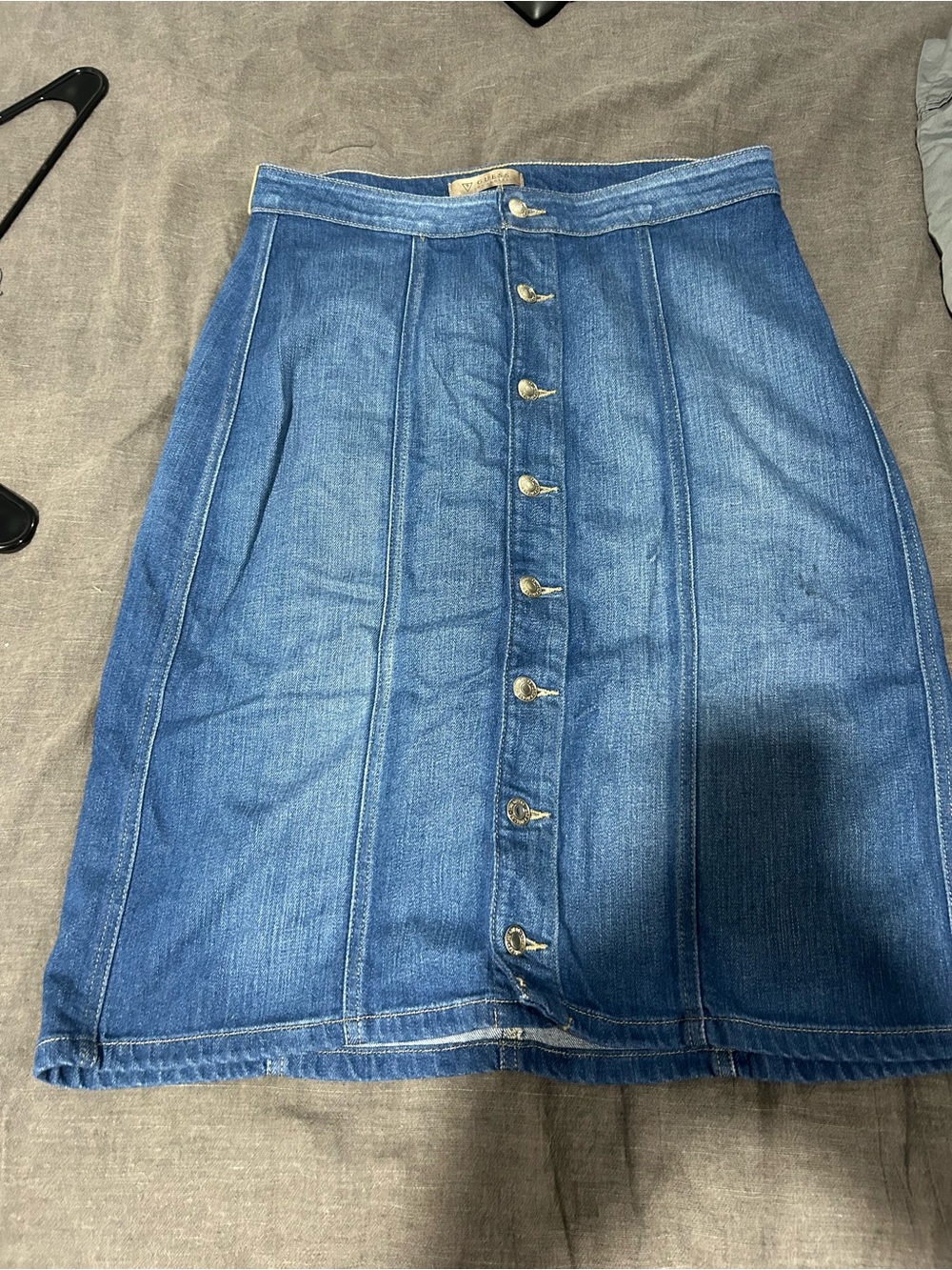 Guess- Classic Blue Denim Button-Front Skirt